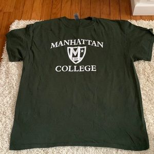 Manhattan College t-shirt.